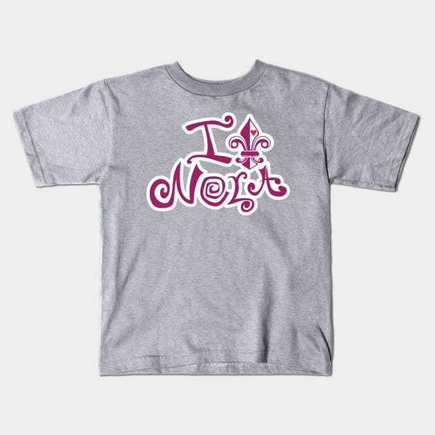 I Heart Nola Kids T-Shirt by chwbcc